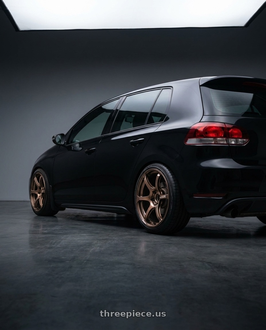 2012 Golf TDI with Advan Racing RG-4 5x112 18x8.5 +45 RACING COPPER BRONZE wheels rear three quarter view square tires