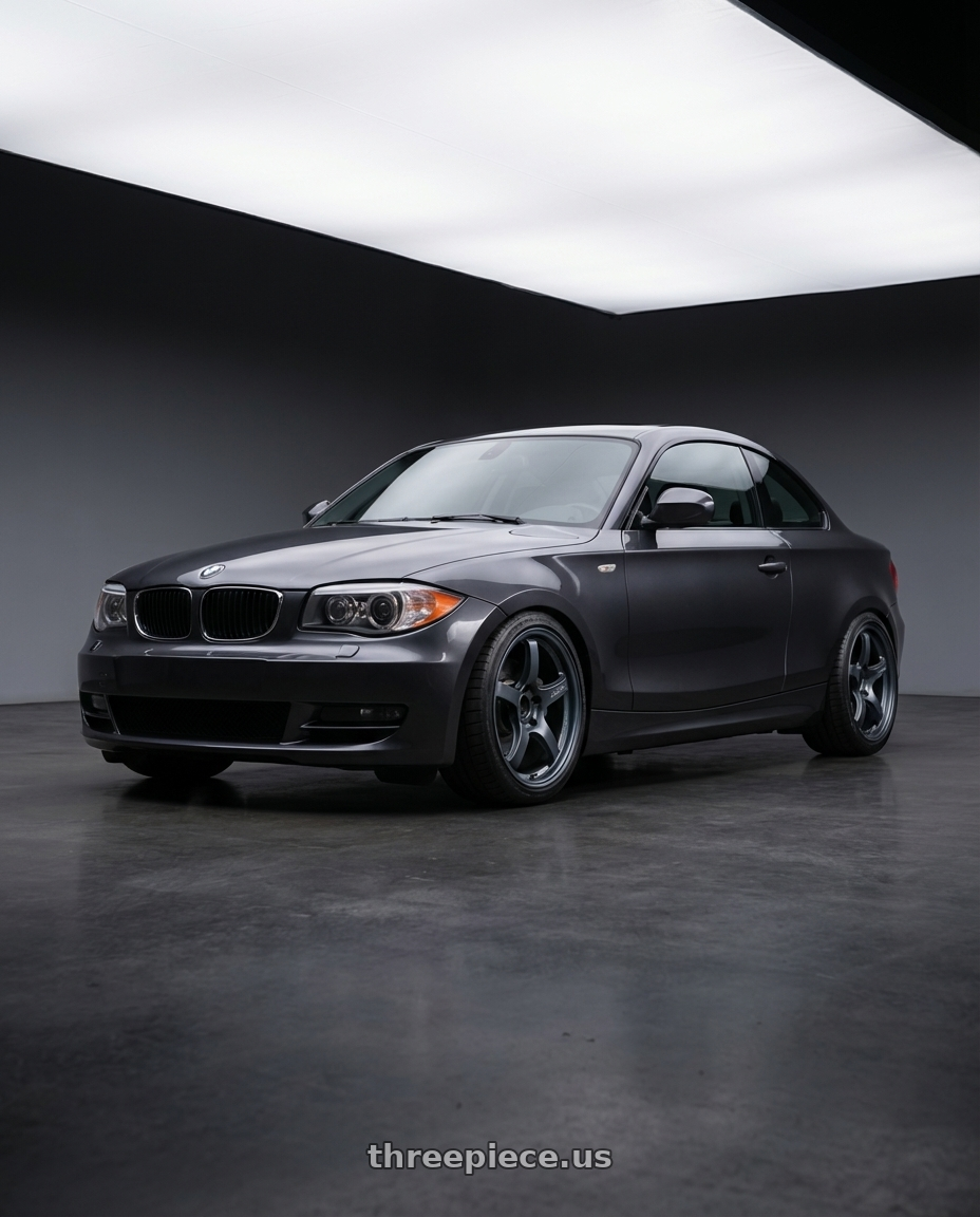 2012 BMW 1 Series E82 with Gram Lights 57CR 5x120 18x9.5+38 Gunblue II wheels