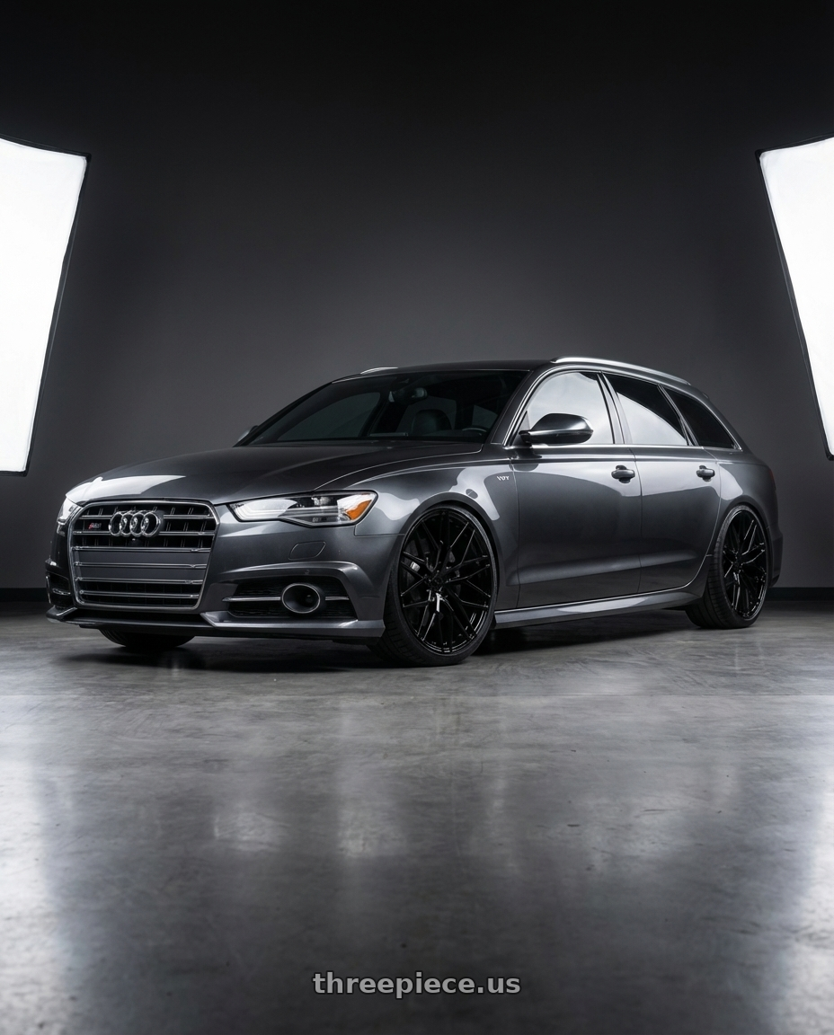 2016 Audi S6 C7 with Avant Garde Wheels M520R 5X112 20x9 +32 Gloss Black wheels