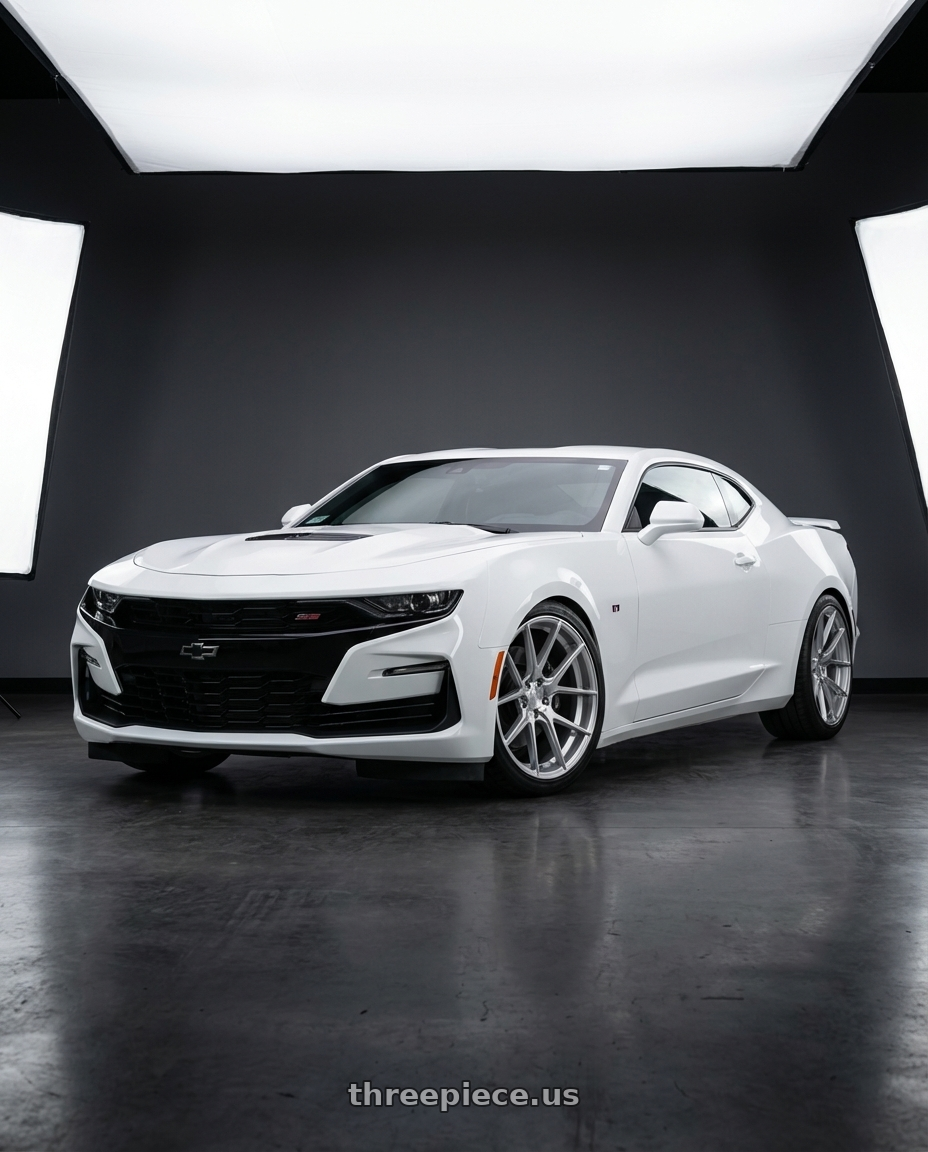 2022 Chevrolet Camaro with Aodhan AFF3 5x120 20x9+30 Gloss Silver Machined Face wheels