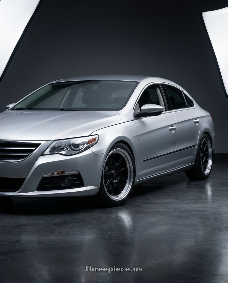 2015 Volkswagen CC with Konig Countergram 5x112 19x9.5+30 Matte Black / Matte Machined Lip wheels