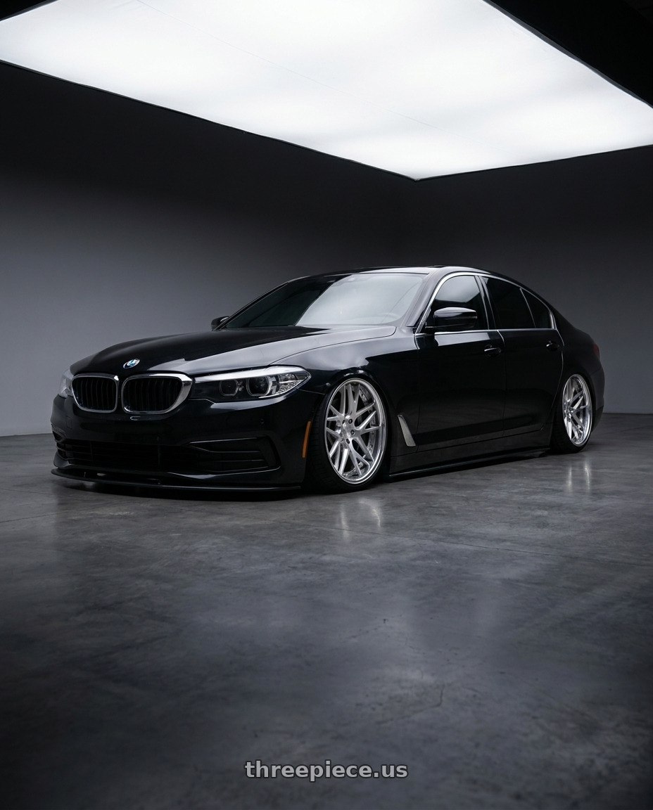 2017 bmw 540i base  with Work Gnosis Cvx 5x112 19x9.5+38 O Disk Brush Silver Clear wheels
