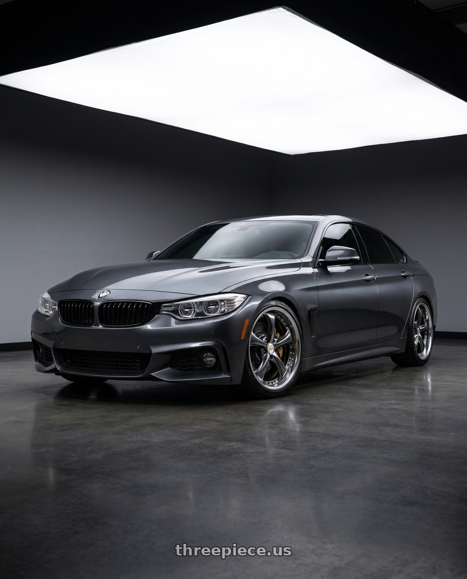 2019 BMW 440i Mineral Grey with Work Wheels VS-KF 5X114.3 19x7.5+9 Brilliant Silver Black L Disk FULL REVERSE wheels