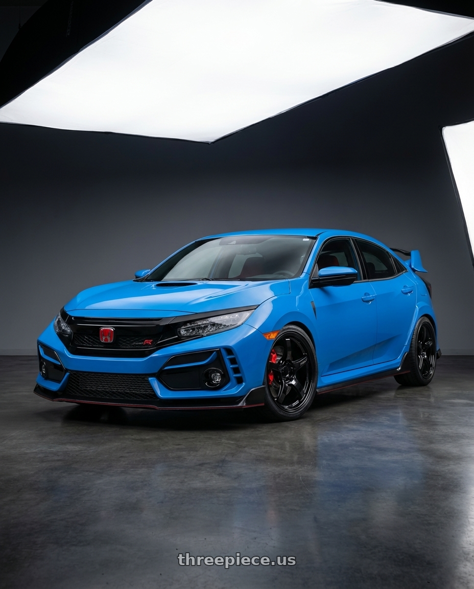 2020 Honda Civic Type R with Gram Lights 57CR 5x120 19x10.5+35 Glossy Black wheels