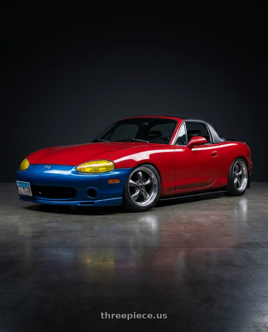 2000 Mazda miata with American Racing AR105 TORQ THRUST M 5X127 18X8 0 ANTHRACITE W/ MACHINED LIP wheels