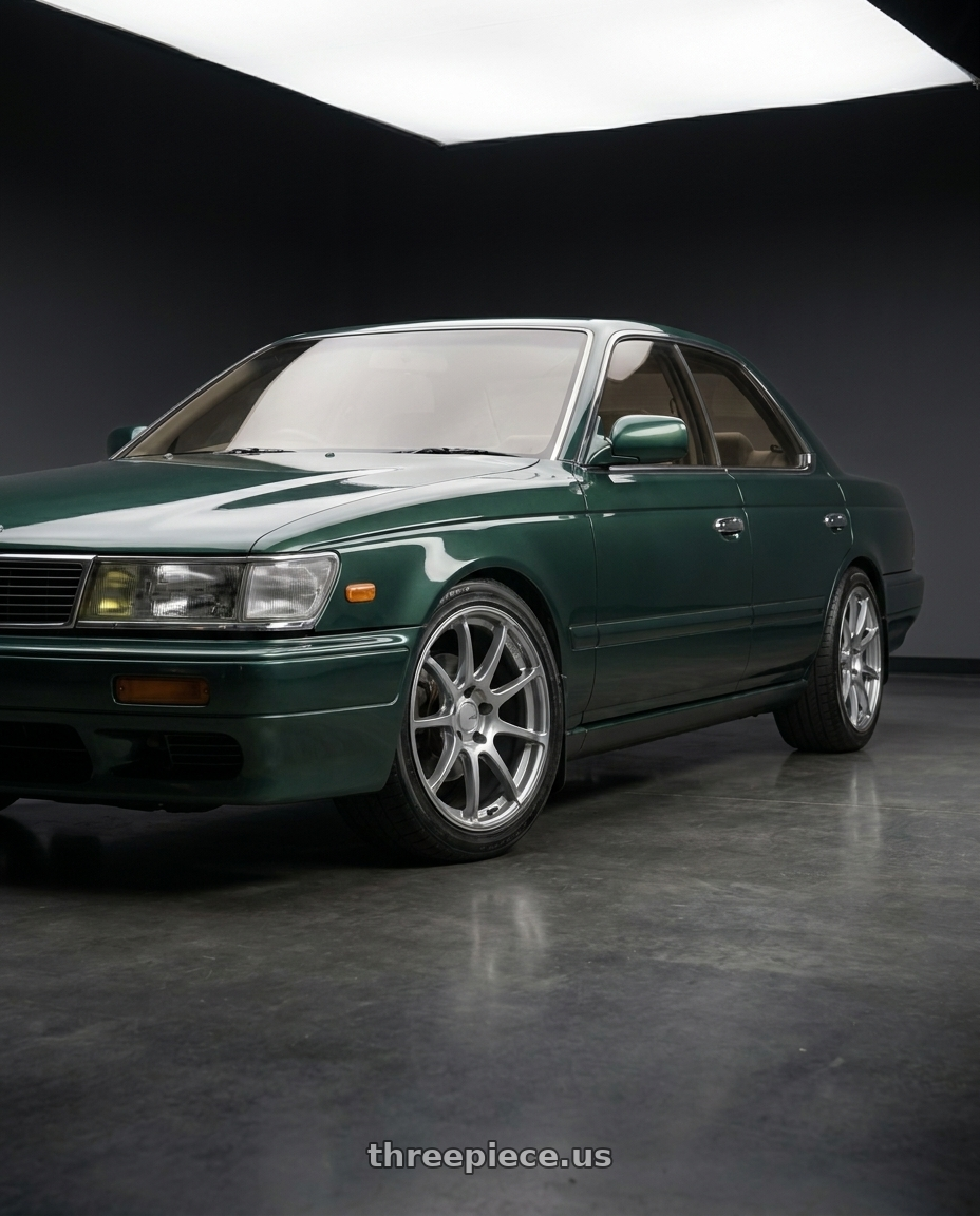1992 Nissan Laurel with Ssr Gtv02 5x114.3 18x8.5+40  GLARE SILVER wheels