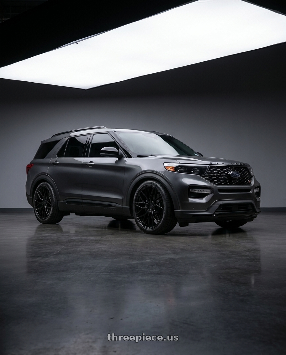 2023 Ford Explorer ST Metallic with Avant Garde Wheels M520R 5X127 22x10.5 +40 Gloss Black wheels