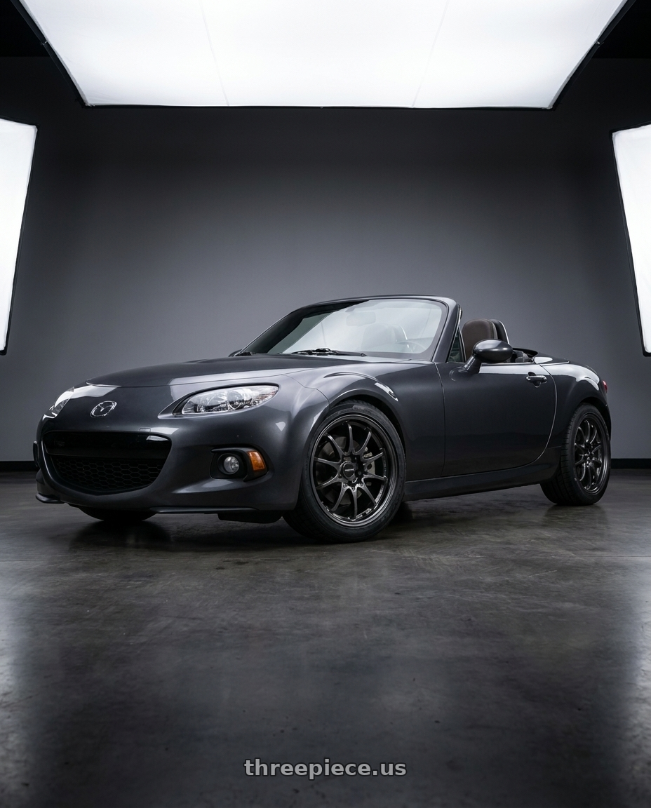 2014 Mazda MX5 Miata with Volk Racing CE28N-PLUS 5x114.3 17x8 +38 DIAMOND DARK GUNMETAL wheels