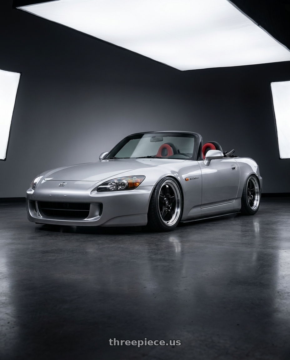 2009 Honda S2000 with Forgestar D5 Drag 5x114.3 17x10 +50 Gloss Black Machined wheels