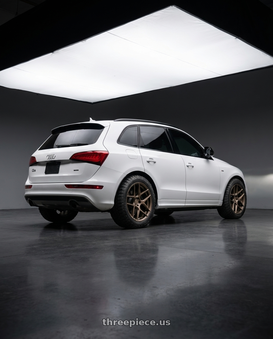 2017 Audi Q5 with Aodhan AFF2 5x112 20x10.5+35 Matte Bronze wheels rear three quarter view meaty tires