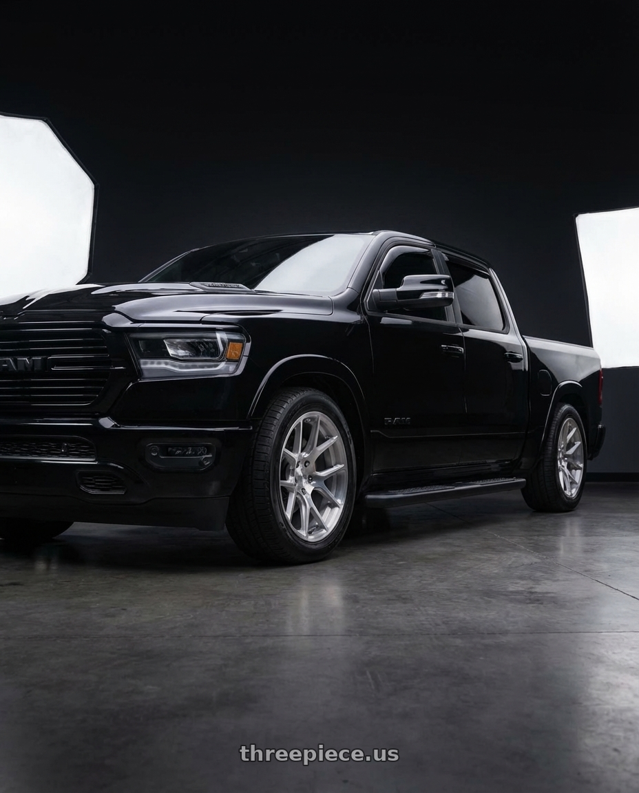 2022 ram 1500 with 4PLAY 4P06 6x135/6x139.7 22x9+12 Brushed wheels