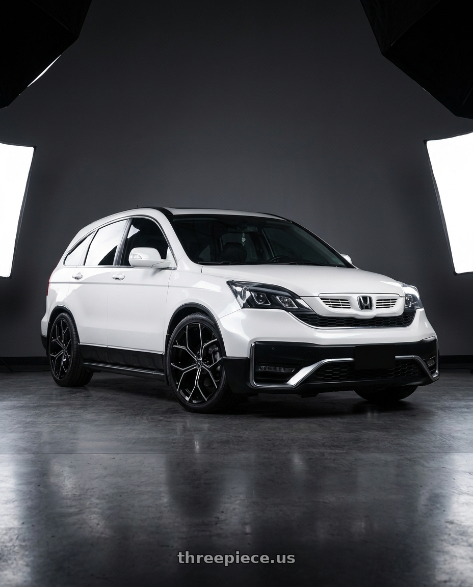 2009 HONDA CRV3 with Xcess 5 Flake 5x114.3 18x8.5 +35 Gloss Black Milled wheels