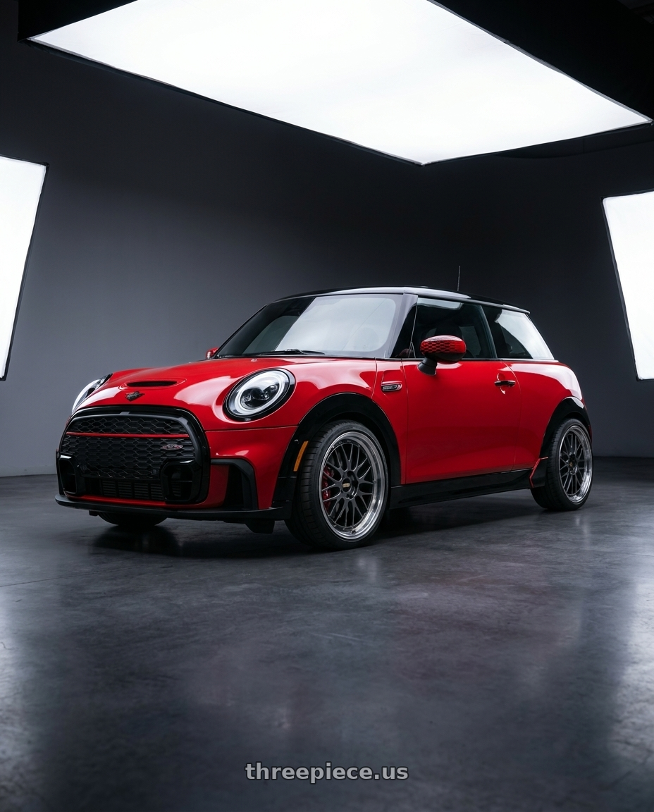 2025 mini jcw red with BBS LM 5x114.3 18x8.5+38 Diamond Black wheels