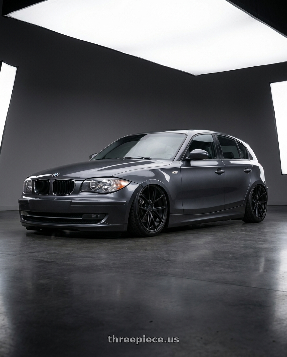 2012 BMW 1 Series E82 with Niche 1PC M117 MISANO 5X120 18X8 +40 MATTE BLACK wheels