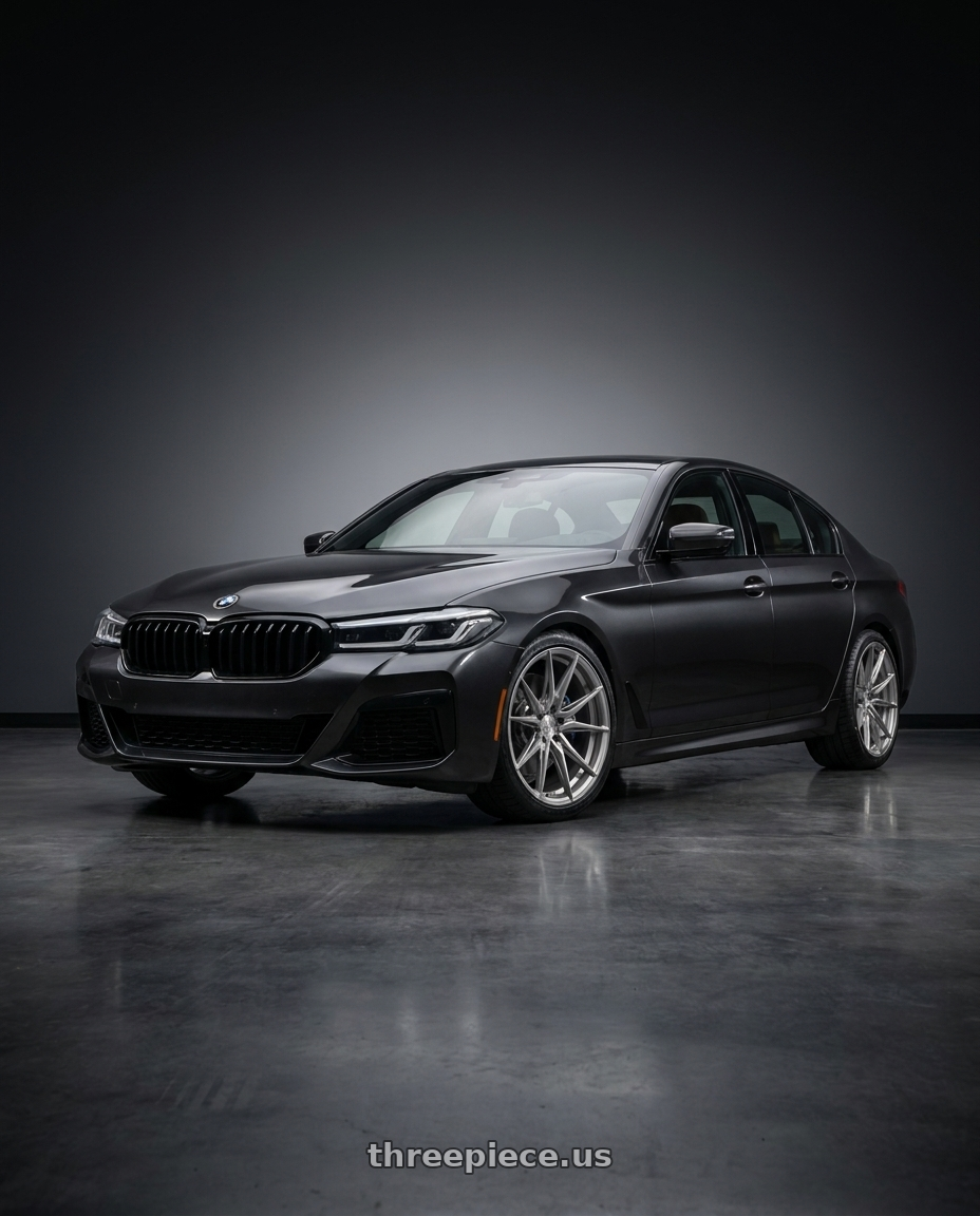 2021 bmw 540 with Rohana RFX13 5x114.3 20x11+25 Brushed Titanium wheels