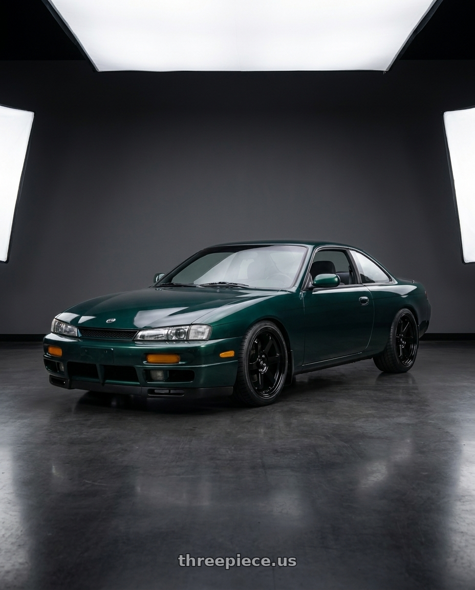 1995 Nissan 240Sx with MST Wheels MT01 5x114.3 18x8.5 +35 Glossy Black wheels