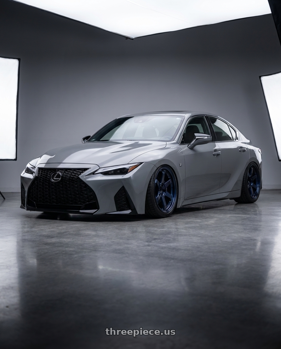 2025 Lexus is 500 f with Volk Racing TE37SL 5x114.3 18x10.5 +15 MAG BLUE wheels