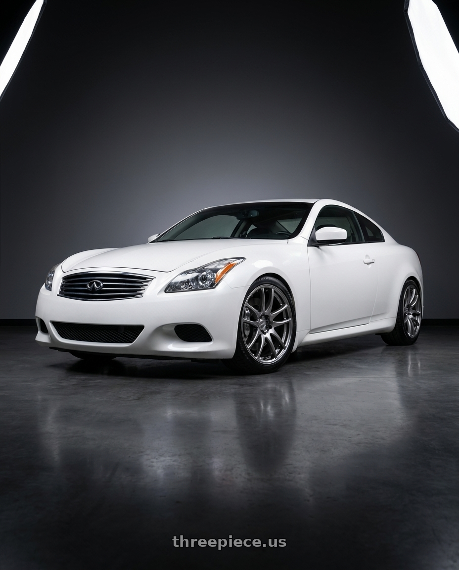 2008 Infiniti g37 with Work Emotion Cr Kiwami 5x100 19x10.5 +22 Gt Silver wheels