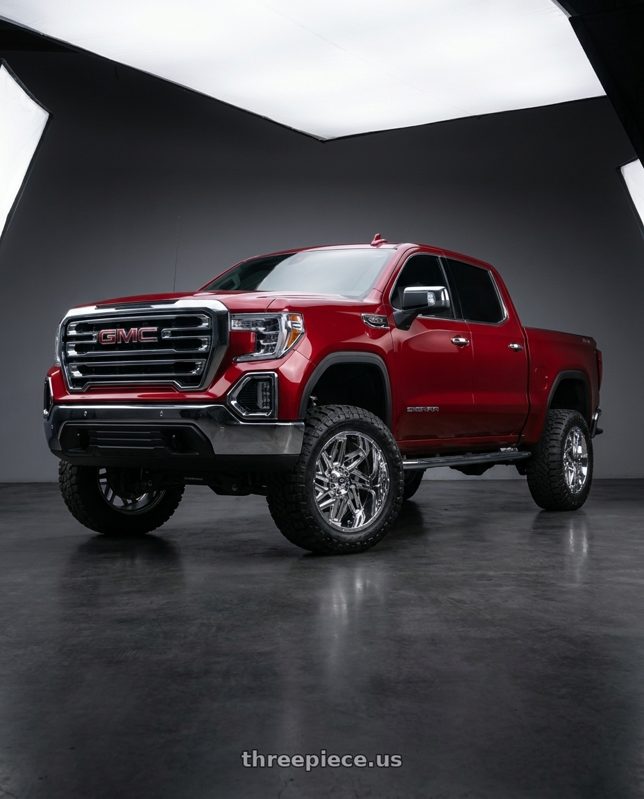 2020 Gmc Sierra 1500 with Vision Off-Road 361 Spyder 6x139.7 22x12-57 Chrome wheels