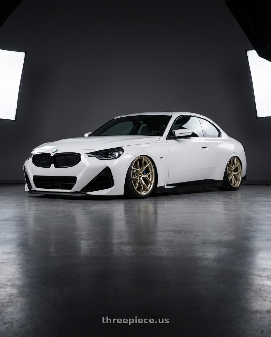 2024 BMW 2 Series G42 with BBS FI-R Evo 5x112 19x9.5+15 White Gold wheels