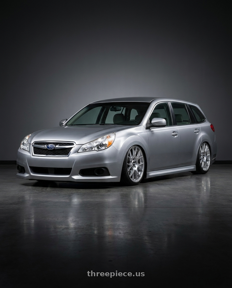 2011 Subaru legacy wagon with BBS CH-R 5x130 19x8.5 +51 Brilliant Silver Polished Rim Protector wheels