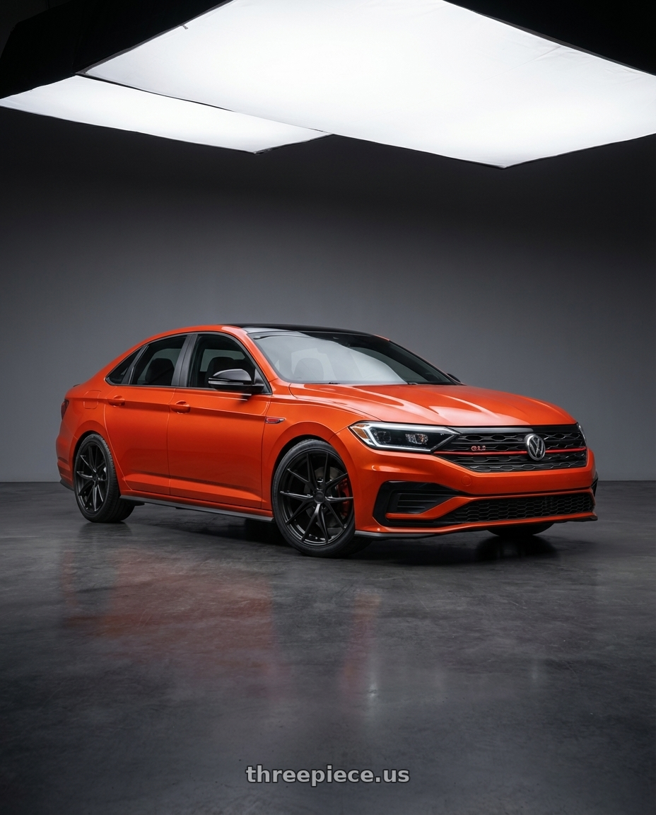 2023 Volkswagen Jetta GLI MK7 with Niche 1PC M117 MISANO 5X112 18X8 +30 MATTE BLACK wheels