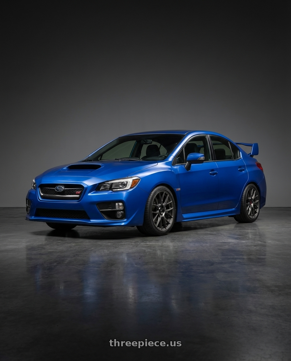 2013 Subaru WRX STI with Konig Ampliform 5x114.3 18x8.5+35 Dark Metallic Graphite wheels