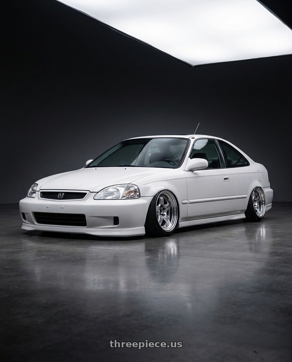 2000 honda civic with Work Meister S1 2P 4x100 15x7.5+12 O Disk Silver wheels