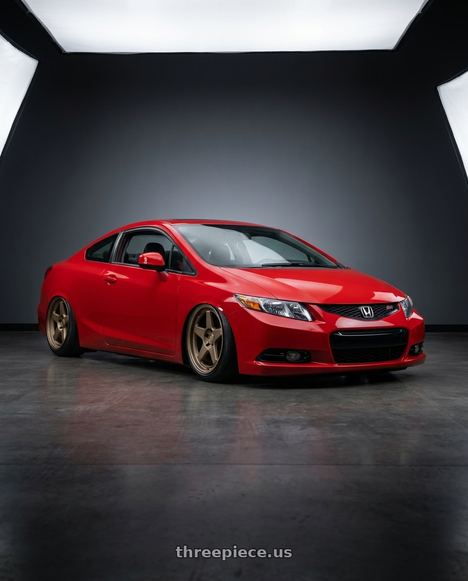 2011 Honda Civic Si with Kansei K12B KNP 5x114.3 17x9 35 Bronze wheels
