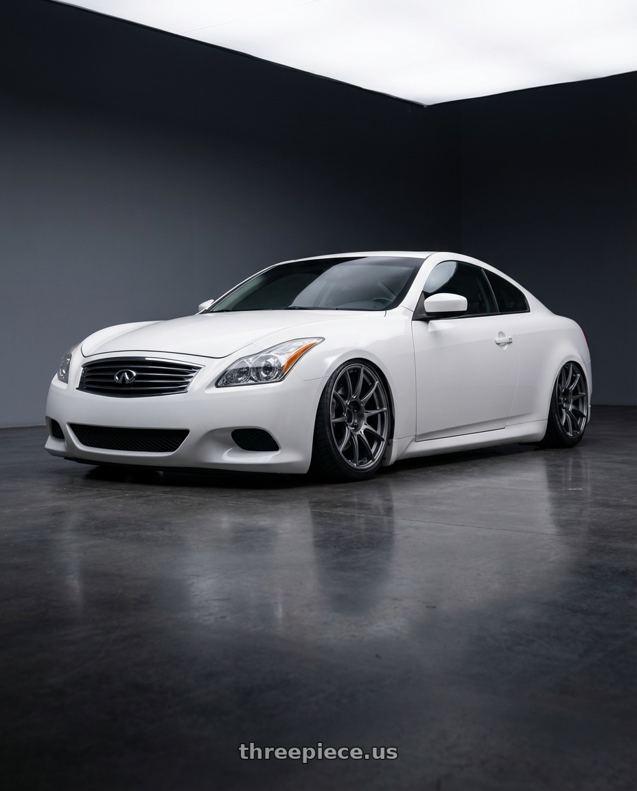 2014 Infiniti G37 Coupe with Ssr Gtx01 5x114.3 19x9.5+35  DARK SILVER wheels