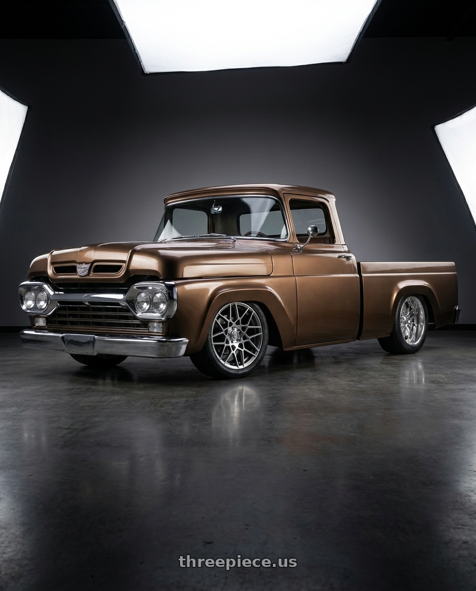 1960 ford f100 with Performance Replicas PR178 5X114.3 19X10 +48 HYPER SILVER wheels