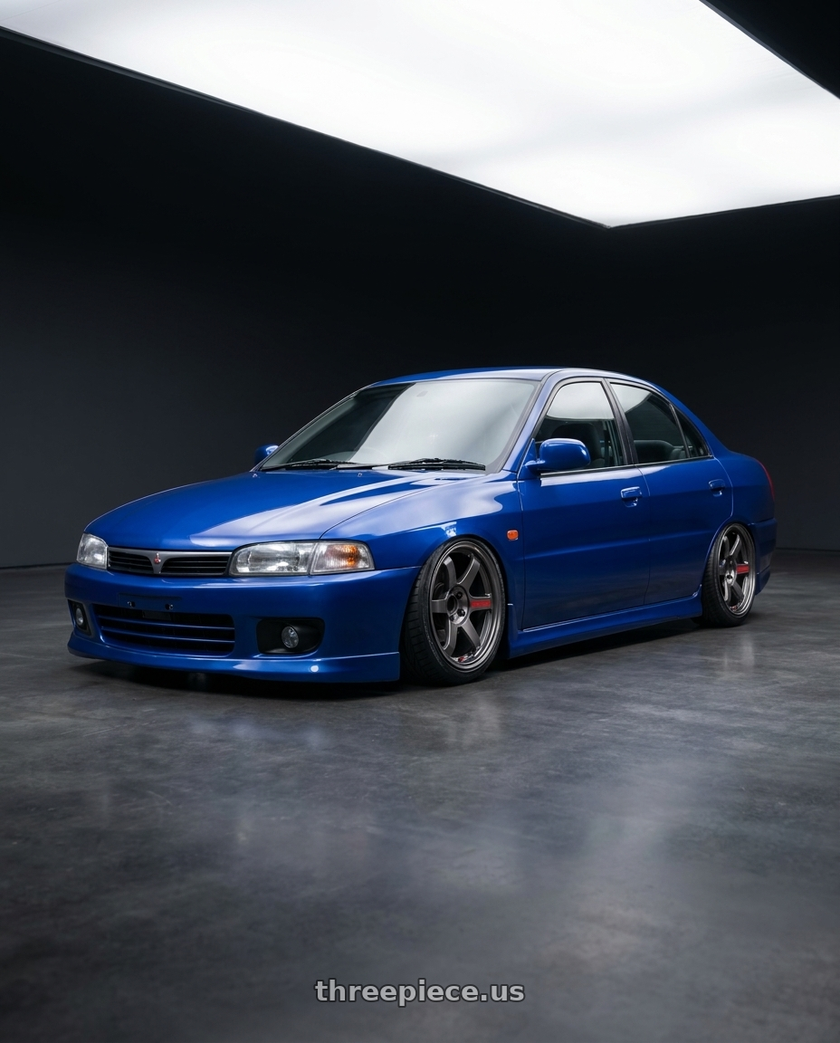 1996 Mitsubishi Lancer base with Volk Racing TE37 Saga SL 5x114.3 17x9.0+21 Pressed Graphite wheels
