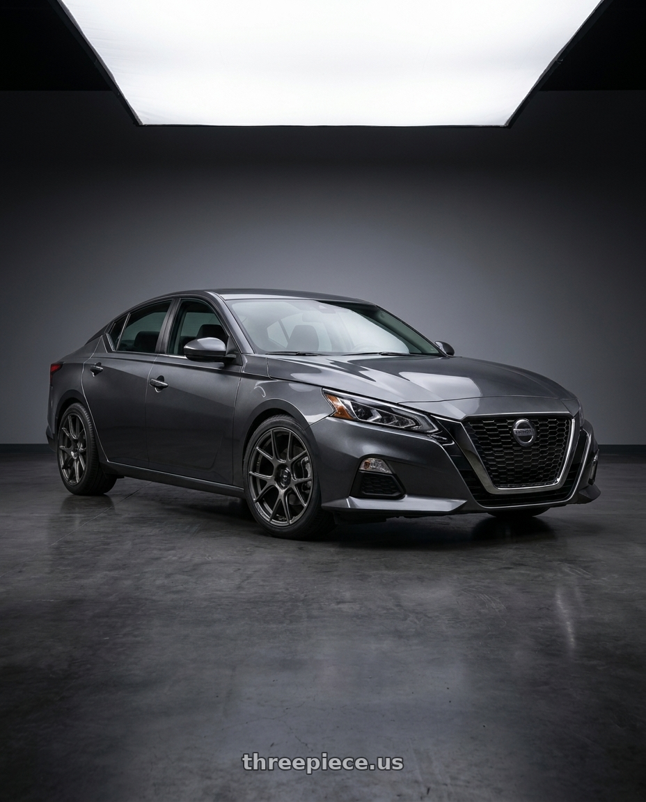 2021 Nissan Altima SV with Konig Ampliform 5x114.3 18x9.5+35 Dark Metallic Graphite wheels