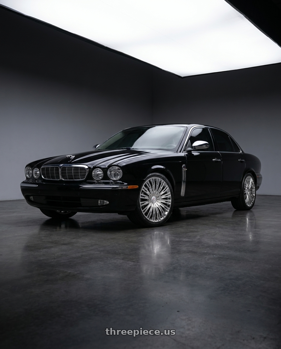 2008 jaguar xj8 with Cavallo CLV-48 5x108/5x114.3 20x8.5 +35 Nano Chrome wheels