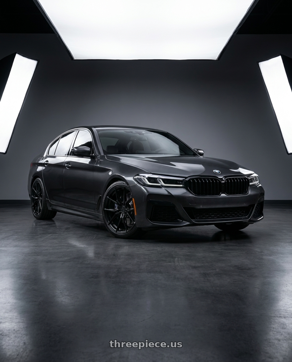 2021 bmw 540 with Rohana RFX13 5x112 20x11+35 Gloss Black wheels
