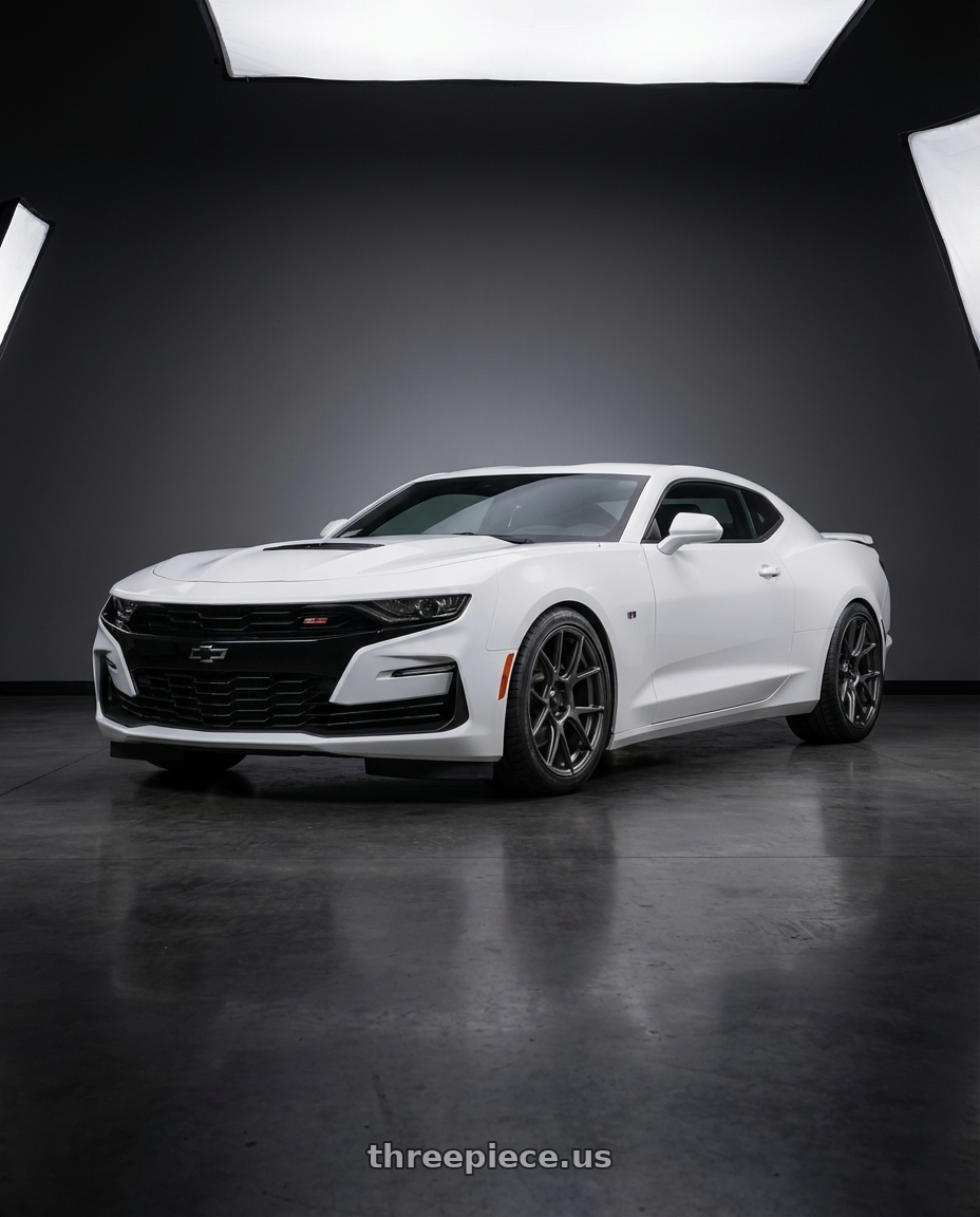 2022 Chevrolet Camaro with Konig Ampliform 5x120 20x8.5+45 Dark Metallic Graphite wheels