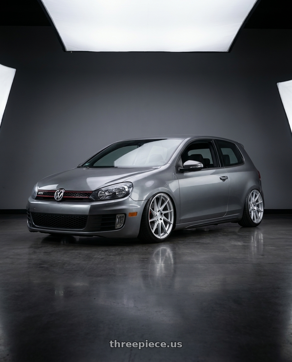 2013 Volkswagen GTI MK6 with Aodhan AH09 5x112 18x8.5 +35 Gloss Silver Machined Face wheels
