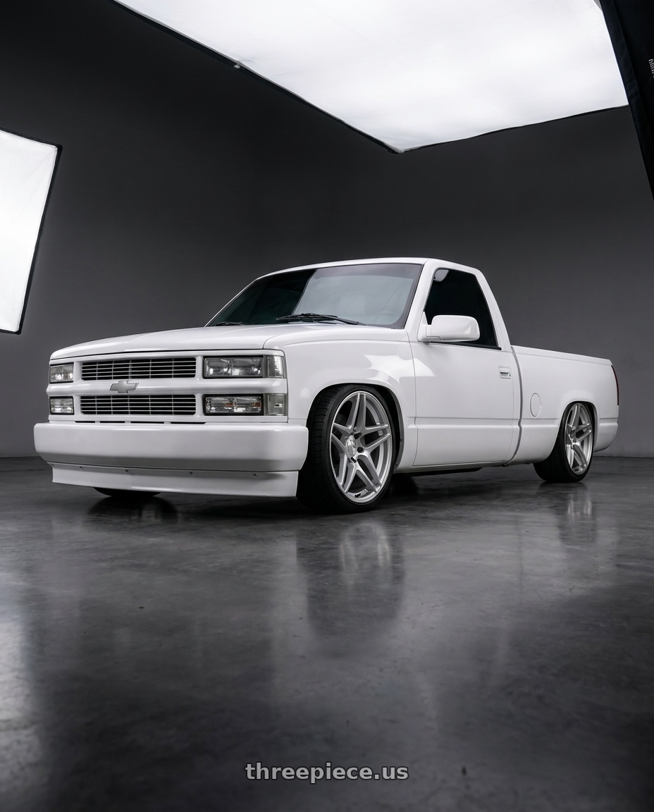 1989 chevy c1500 with Kansei K15H Astro 5X112 19x8.5 35 Hyper Silver wheels