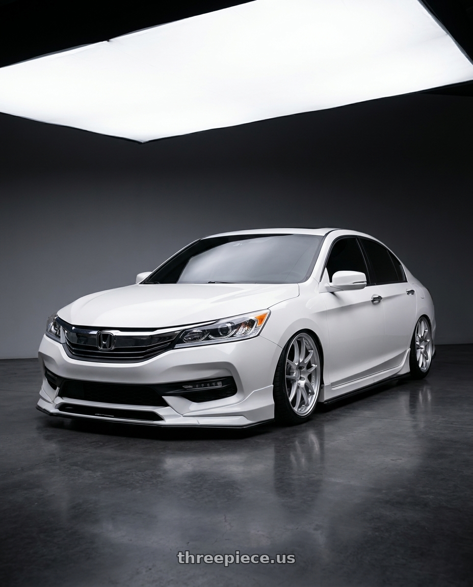 2016 Honda accord with Enkei PF01 5x114.3 18x9.5+35 Silver wheels