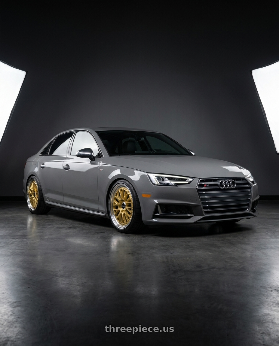 2019 Audi s4 with Rotiform 1PC R156 LSR 5X112 19X8.5 +35 MATTE GOLD MACHINED wheels