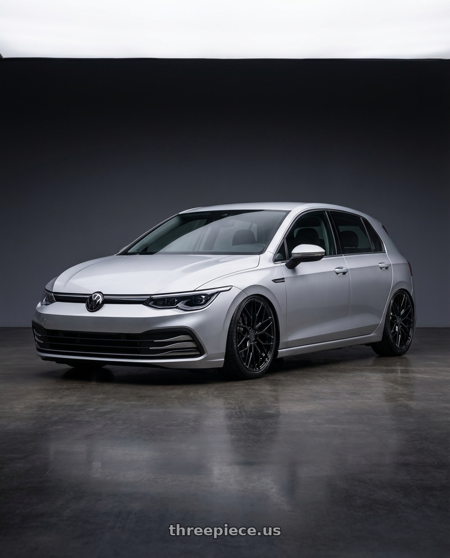 2024 Volkswagen Golf R MK8 with Avant Garde Wheels M520R 5X112 19x9.5 +40 Gloss Black wheels