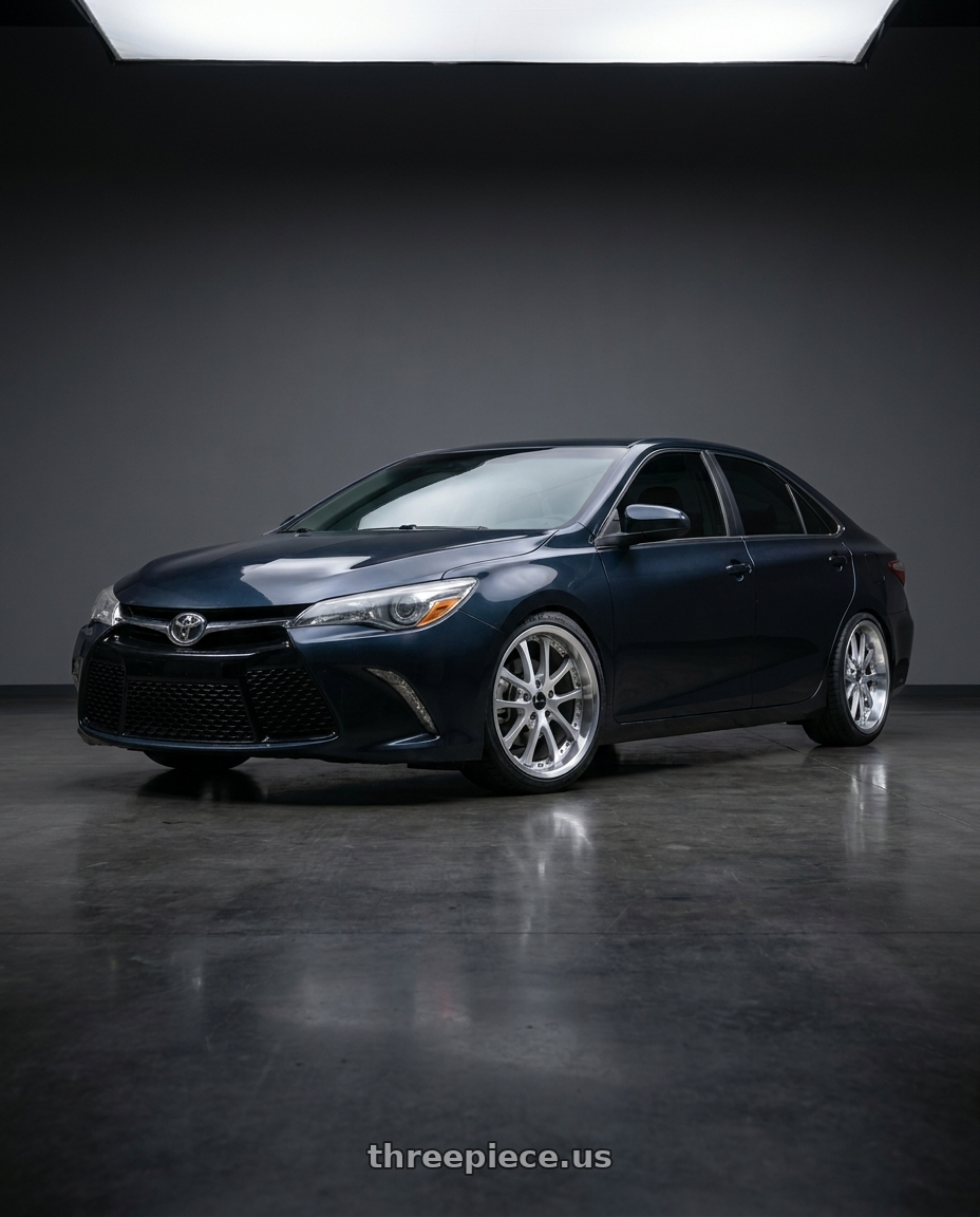 2015 Toyota Camry se with Vors AR5 5x108 17x9 +30 Silver Machine Face Lip Chrome Rivet wheels