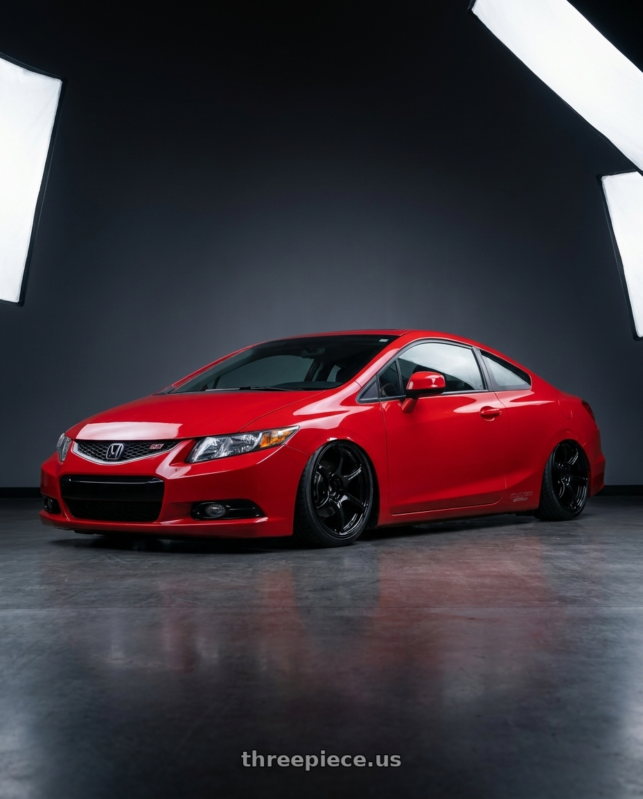 2011 Honda Civic Si with Advan RGIII 5x114.3 18x10.5+25 Gloss Black wheels