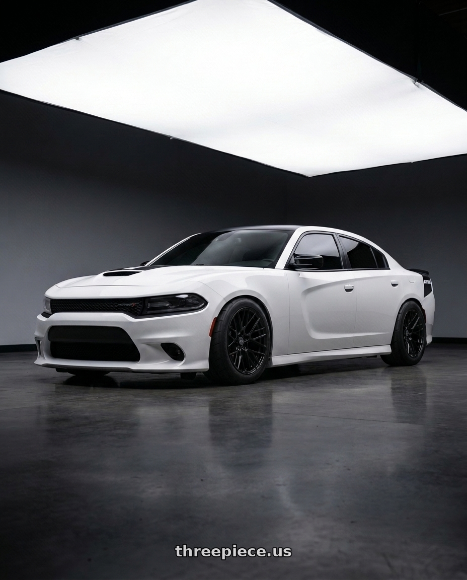 2021 dodge charger with ESR Wheels RF11 5x115 19x8.5 +30 Gloss Black wheels