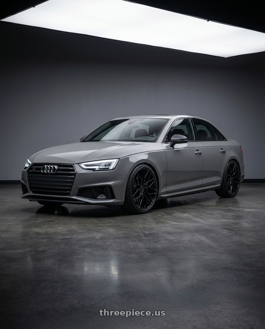 2023 Audi S4 B9 with Avant Garde Wheels M520R 5X112 19x9.5 +40 Gloss Black wheels