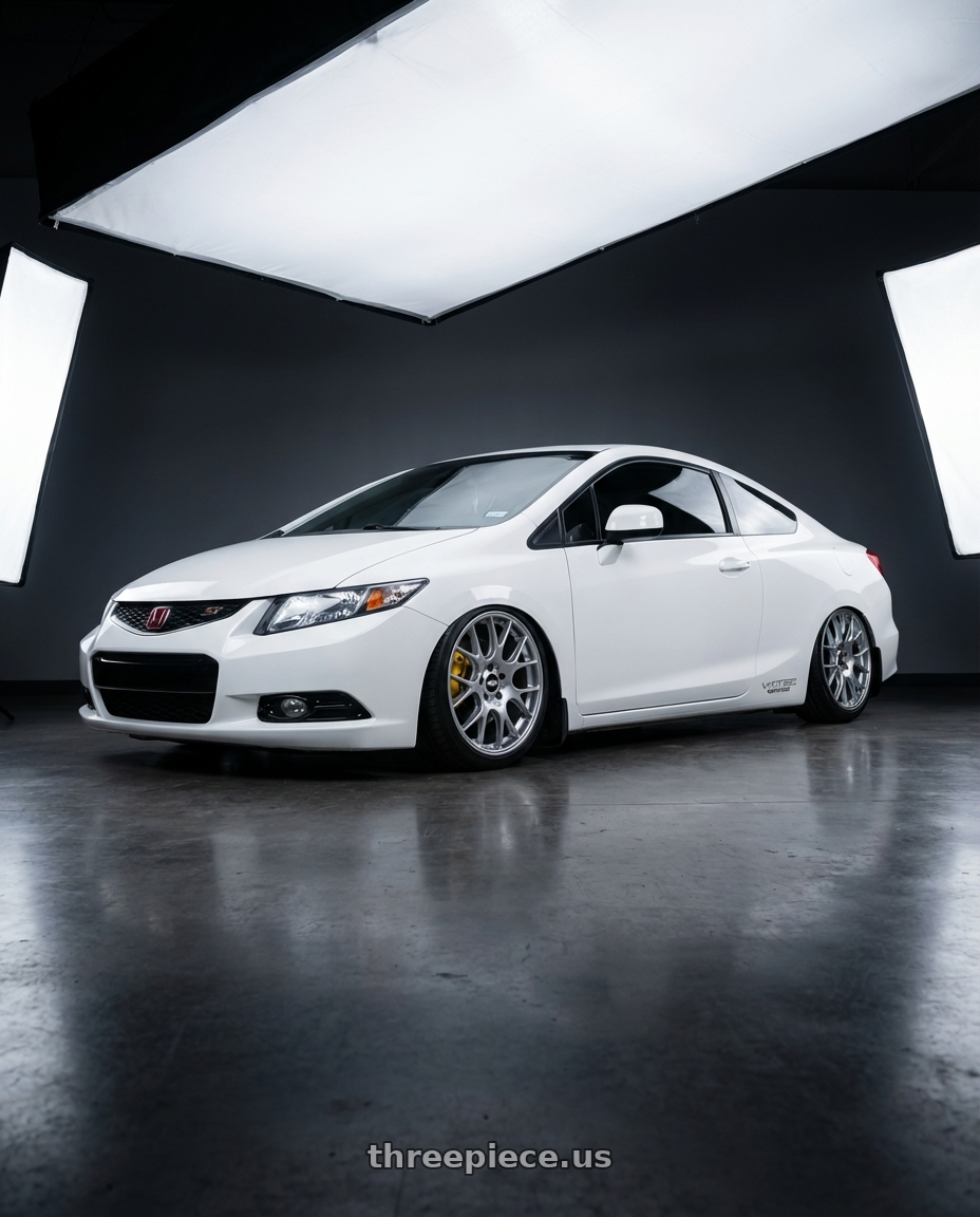 2013 honda civic si with BBS CH-R 5x114.3 20x8.5 +38 Brilliant Silver Polished Rim Protector wheels