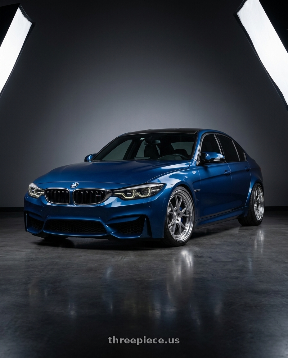 2018 BMW M3 Competition Avus with SSR Professor MS3 5x120 19x9.5+25 HP Disk Titan Silver wheels