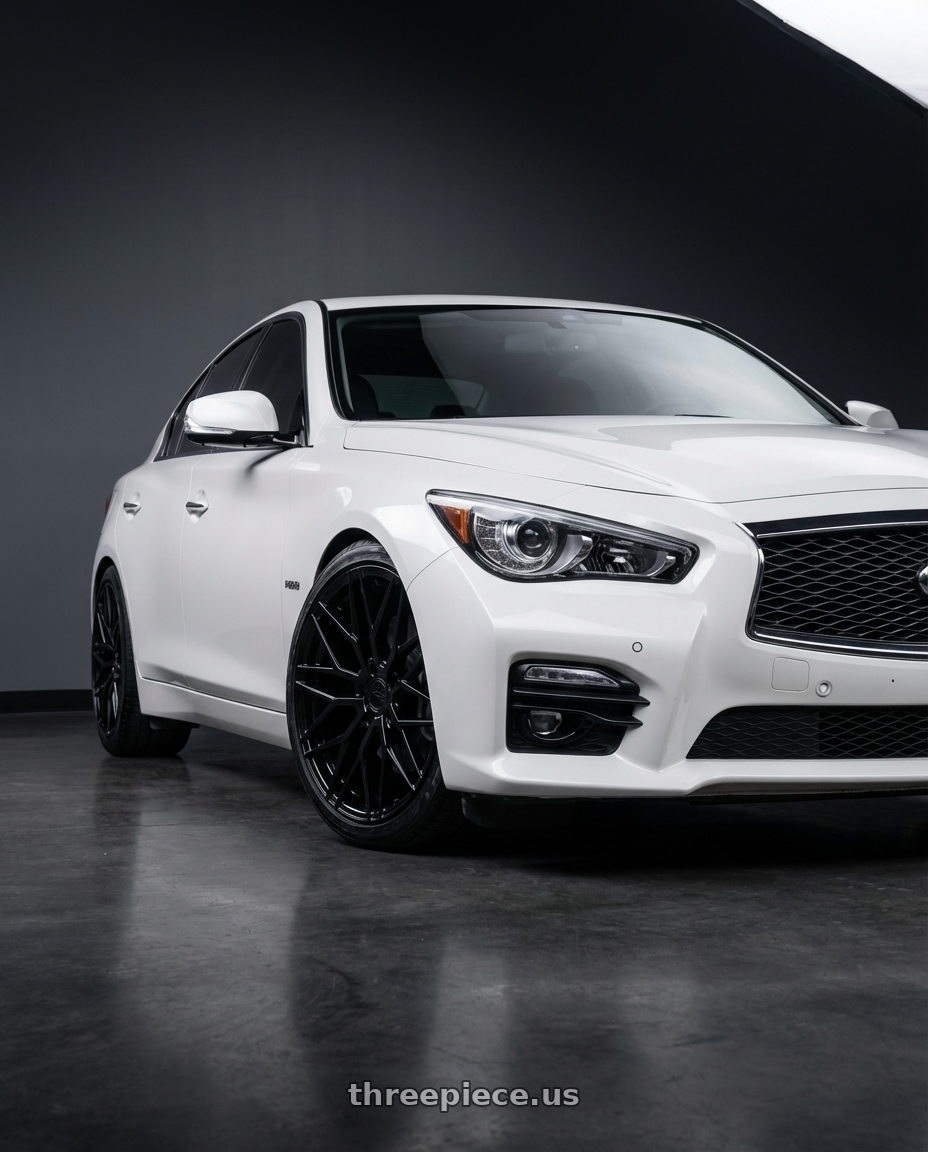 2020 Infiniti Q50 with Avant Garde Wheels M520R 5X114.3 19x8.5 +35 Gloss Black wheels