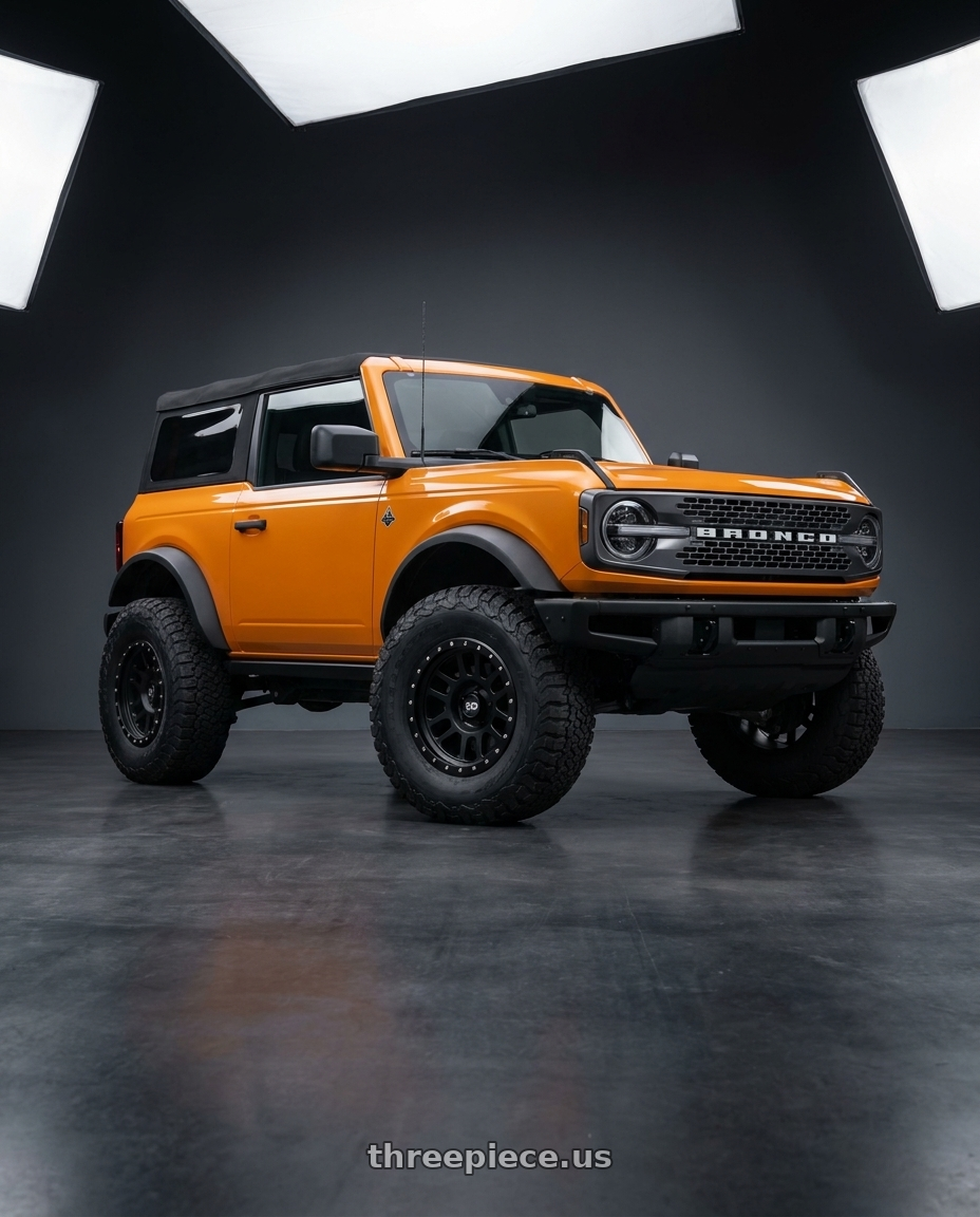 2024 Ford Bronco with XD XD127 BULLY 6X139.7 17X9 -12 SATIN BLACK WITH REINFORCING RING wheels