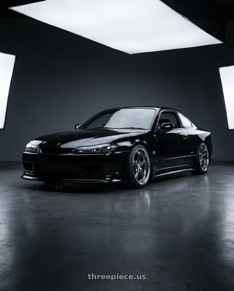 2000 Nissan Silvia S15 with Work Wheels VS-KF 5x114.3 18x9.5+22 Brilliant Silver Black L Disk FULL REVERSE wheels